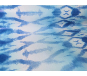 Wachstuch - Batik Ikat blau